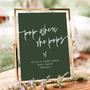 Affiche Signe MARLO Forest Green Boho Pop When She Pops