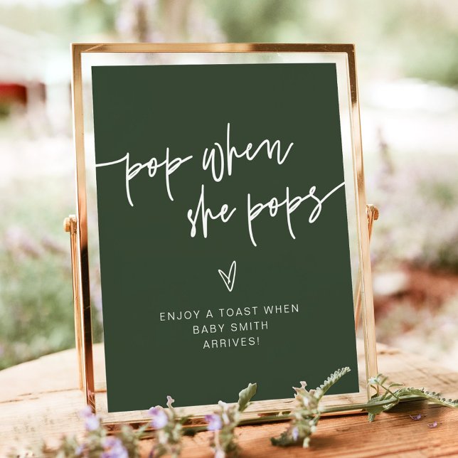 Affiche Signe MARLO Forest Green Boho Pop When She Pops (Créateur téléchargé)