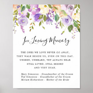 Affiche SIGNE Mémorial Rustique Mariage Floral Violet