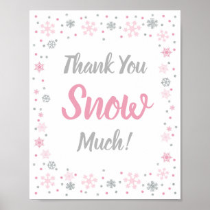 Affiche Signe Merci neige beaucoup d'hiver préféré