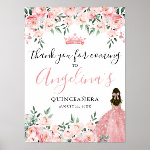 Affiche SIGNE Merci Quinceanera rose