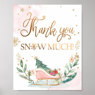 Affiche SIGNE Merci Snow Beaucoup Sleigh Girl Anniversaire