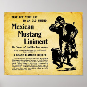 Affiche Signe mexicain de liniment de mustang
