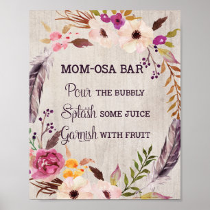 Affiche SIGNE Mimosa Momosa Bar Baby shower Floral Rustiqu