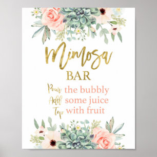 Affiche Signe Mimosa, succulent signe floral