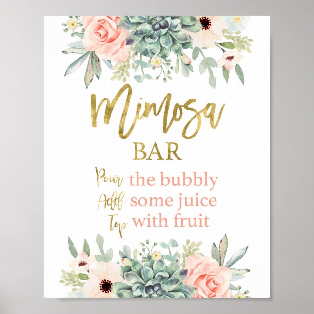 Affiche Signe Mimosa, succulent signe floral (Devant)