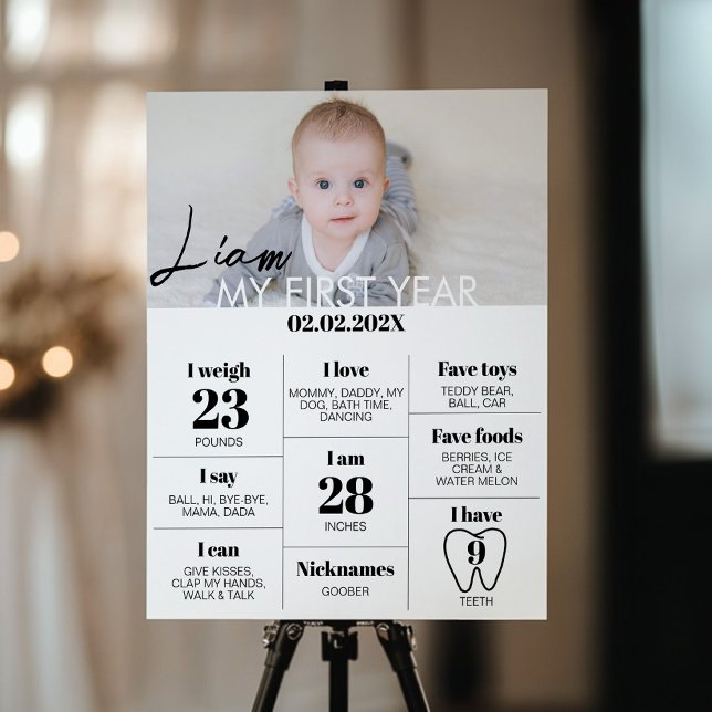 Affiche Signe minimal photo 1er anniversaire (Créateur téléchargé)