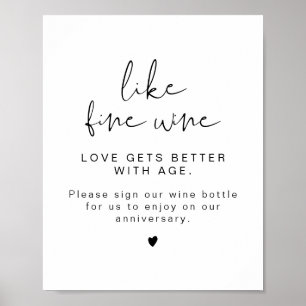 Affiche Signe minimaliste du Mariage de vin ADELLA Edgy