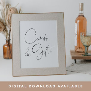 Affiche Signe minimaliste moderne Cartes de Script & Cadea