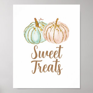 Affiche Signe Mint et Peach Citrouille Gold Sweet Traiteme