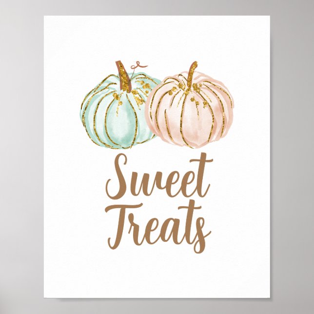 Affiche Signe Mint et Peach Citrouille Gold Sweet Traiteme (Devant)