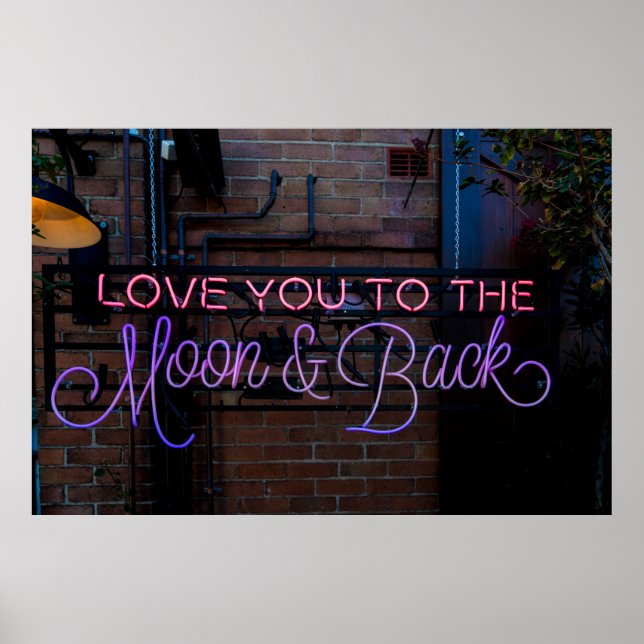 Affiche SIGNE NEON 'LOVE YOU TO THE LON & Back' (Devant)