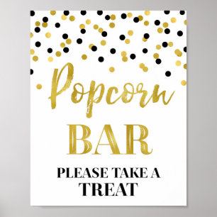 Affiche Signe noir de barre de maïs éclaté de confettis