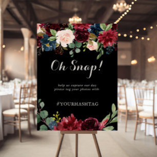 Affiche SIGNE NOIR Rustique Mariage botanique Oh Snap