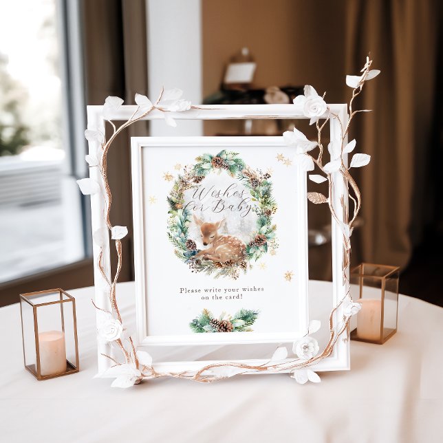 Affiche SIGNE PERTINENT Baby shower forestier hivernal (Créateur téléchargé)