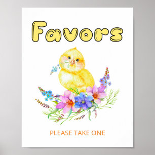 Affiche Signe Petit Baby shower Chick Faveurs