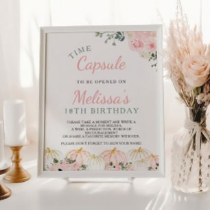 Affiche Signe Petit Citrouille Premier Anniversaire Heure 