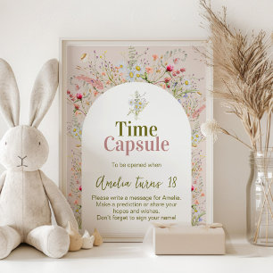 Affiche Signe Petit Fleur sauvage Jardin Fête Heure Capsul