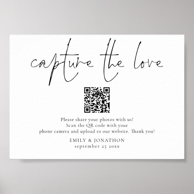 Affiche Signe photo mariage QR Code Capture de l'amour (Devant)