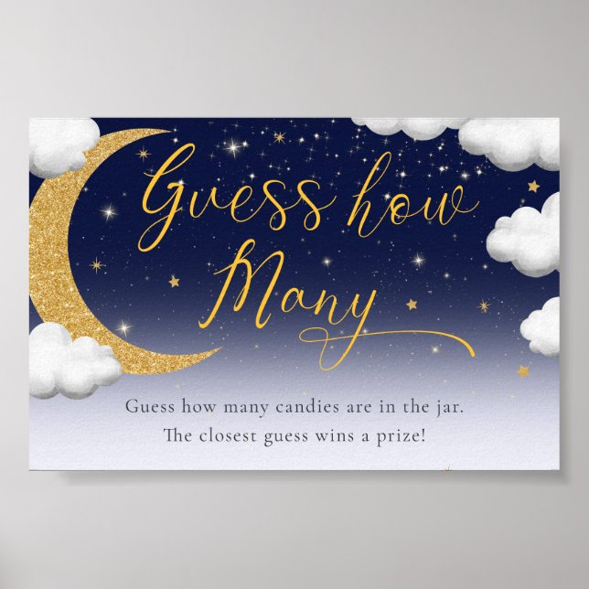 Affiche Signe pour Baby Shower Devinez combien nous sommes (Devant)