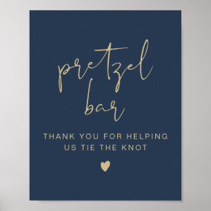 Affiche SIGNE Pretzel Minimaliste Marine & Or