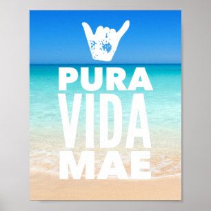 Affiche SIGNE Pura Vida Mae Shaka Costa Rica Surf