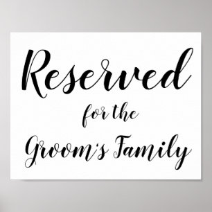 Affiche Signe réservé - Famille de Groom