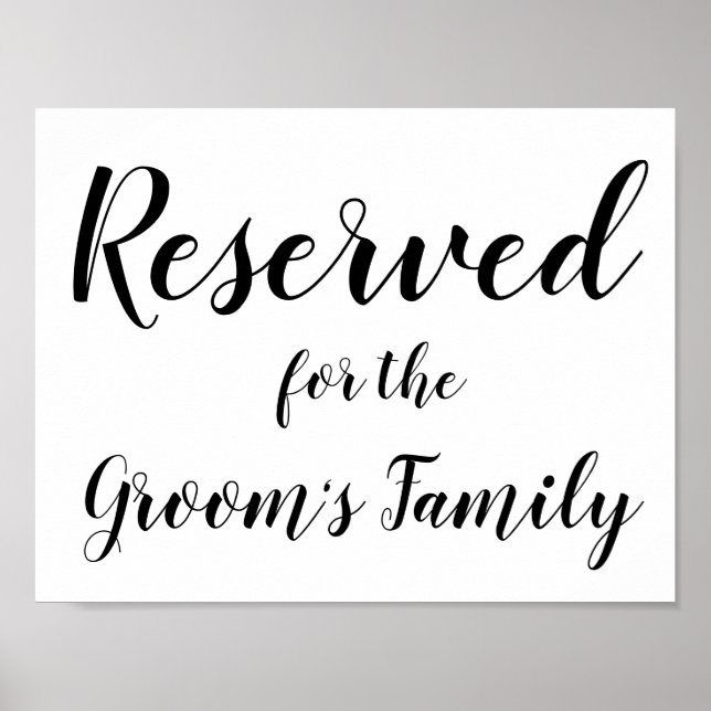 Affiche Signe réservé - Famille de Groom (Devant)