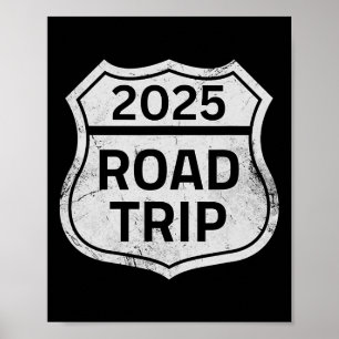 Affiche Signe Road Trip 2025 Famille Groupe de vacances as