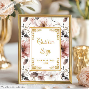 Affiche Signe romantique boho rose roux or 8x10
