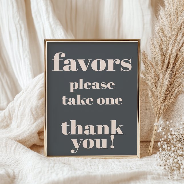 Affiche Signe rose Gris Boho Typographie Baby shower Faveu (Créateur téléchargé)