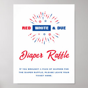 Affiche Signe rouge blanc et Baby shower douloureux