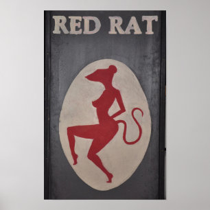 Affiche Signe rouge de Pub de rat