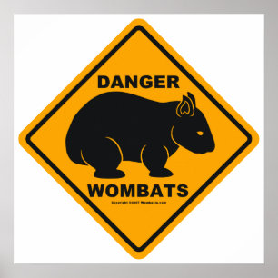 Affiche SIGNE ROUTIÈRE Wombat Danger