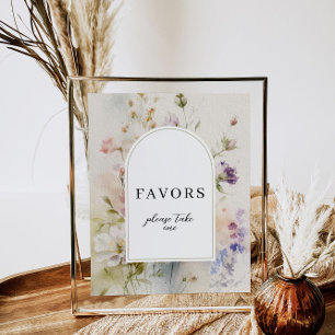 Affiche Signe Rustique Fleur sauvage rétro Faveurs