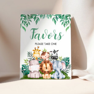 Affiche Signe Safari Animaux préférés   Anniversaire sauva