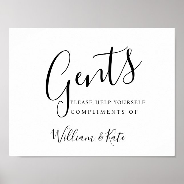 Affiche Signe salle de bain Gents - articles de toilette m (Devant)