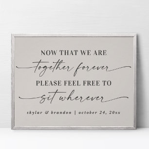 Affiche Signe simple de cérémonie de Mariage de siège blan