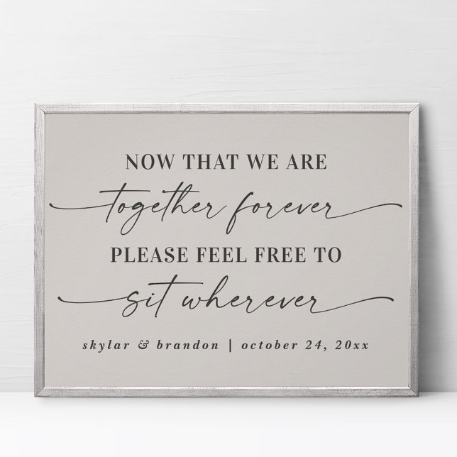 Affiche Signe simple de cérémonie de Mariage de siège blan (Créateur téléchargé)