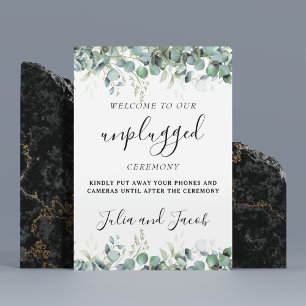 Affiche Signe simple Eucalyptus vert Mariage débranché