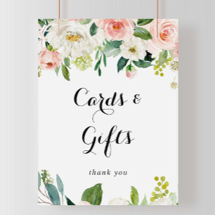 Affiche Signe simple floral vert Feuilles et cadeaux