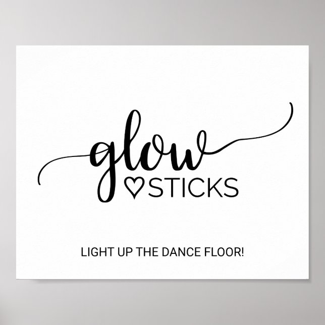 Affiche Signe simple noir Calligraphie Glow (Devant)