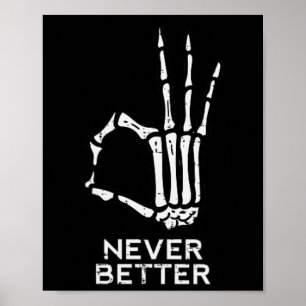 Affiche Signe Skeleton Halloween M