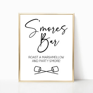 Affiche Signe S'Mores Bar Marshmallow Faisons la fête