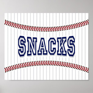 Affiche Signe SNACK de la fête de baseball