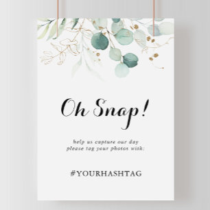 Affiche SIGNE SYMBOLE ROUSTIQUE Eucalyptus Gold Floral Mar