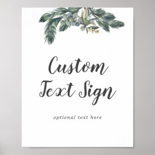 Affiche Signe texte personnalisé Mariage hiver