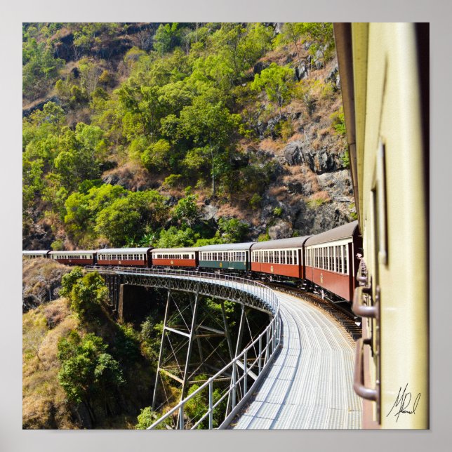 Affiche Signé Train à vapeur à Cairns, Australie (Devant)