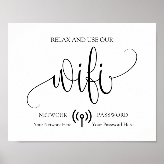 Affiche Signe WiFi minimaliste moderne (Devant)