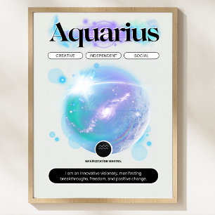 Affiche SIGNE Zodiaque Citation Aquarius